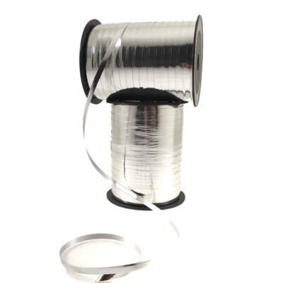 Cinta polipropilè Crimped de 5mm x 250m. Color Plata Metal·litzat