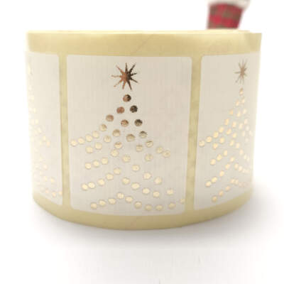 Etiqueta adhesiva Arbre de Nadal Or. (500u.)