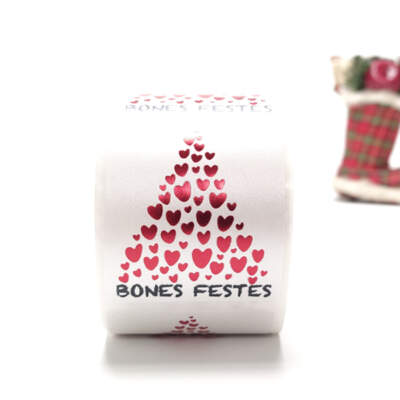 Etiqueta Adhesiva "Bones Festes" Català. Cors. (250u.)