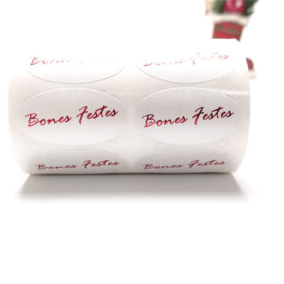 Etiqueta Adhesiva "Bones Festes" Català. Oval (500u.)