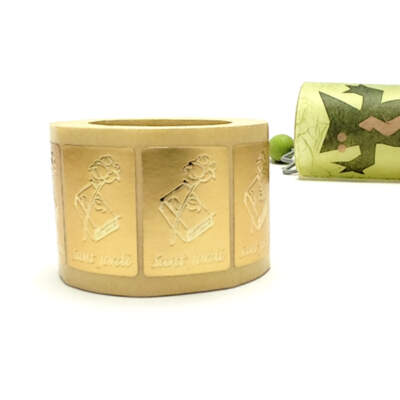 Etiqueta Adhesiva Sant Jordi, Llibre i Rosa Or (500u.)