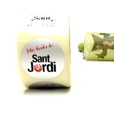 Etiqueta Adhesiva "Feliç diada de Sant Jordi" (250u.)
