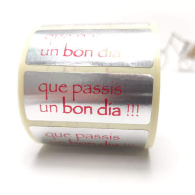 Etiqueta Adhesiva "que passis un bon dia!!!" Català (500u.)