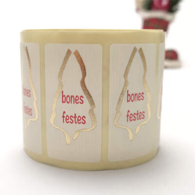 Etiqueta adhesiva "Bones Festes" Àrbre Nadal Or. (500u.)