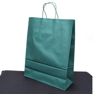 Bossa paper cel·lulosa blanca nansa arrissada de 32+12X41 Color Verd Fosc (50u.)