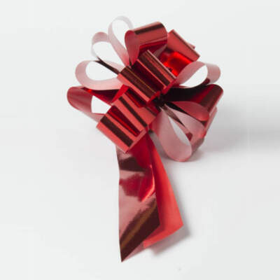 Llaços Automàtic cinta polipropilè metal·litzada de 50mm. Color Vermell (50u.)